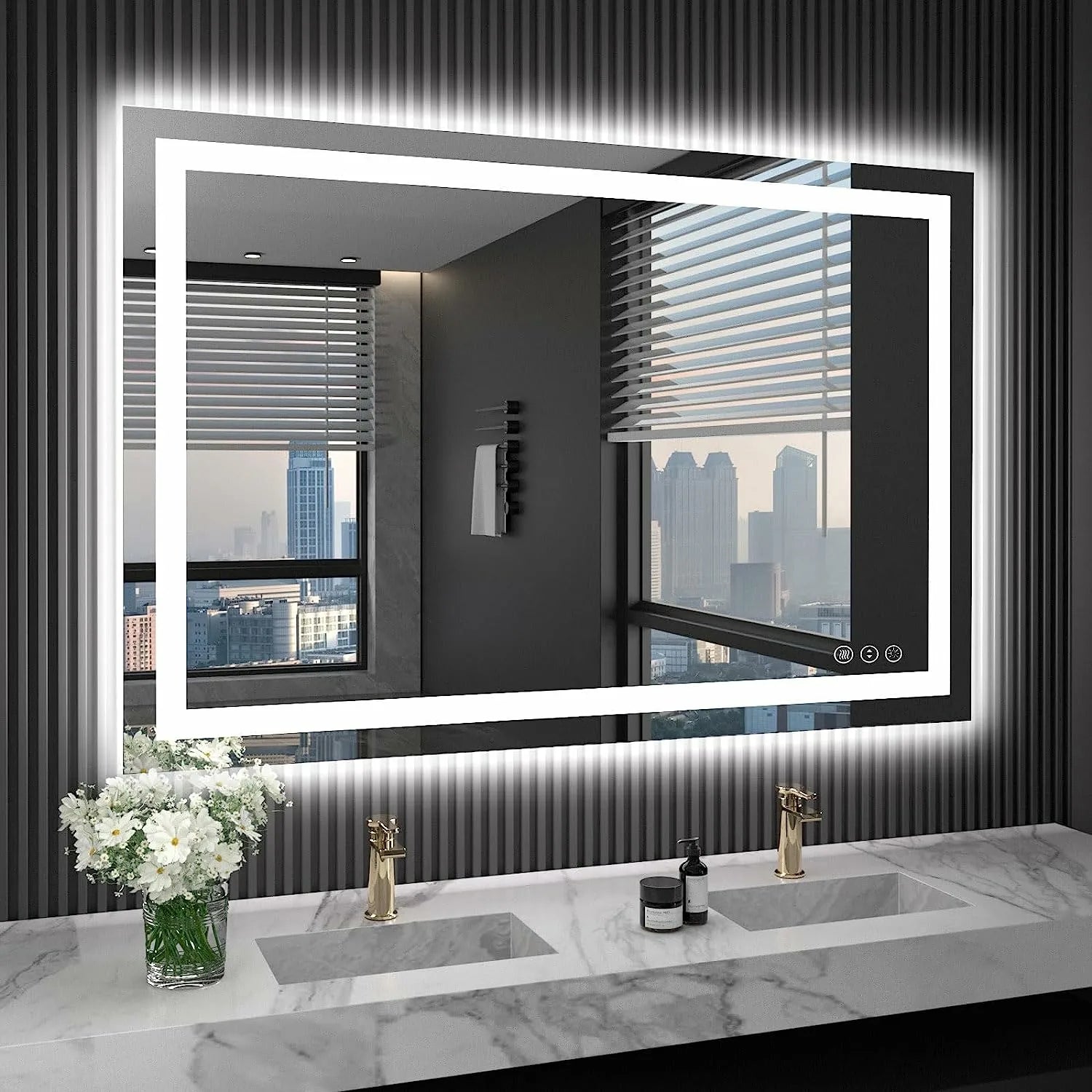 Waterproof Led Bathroom Mirror Anti Fog Dimmable Backlit Memory Functi