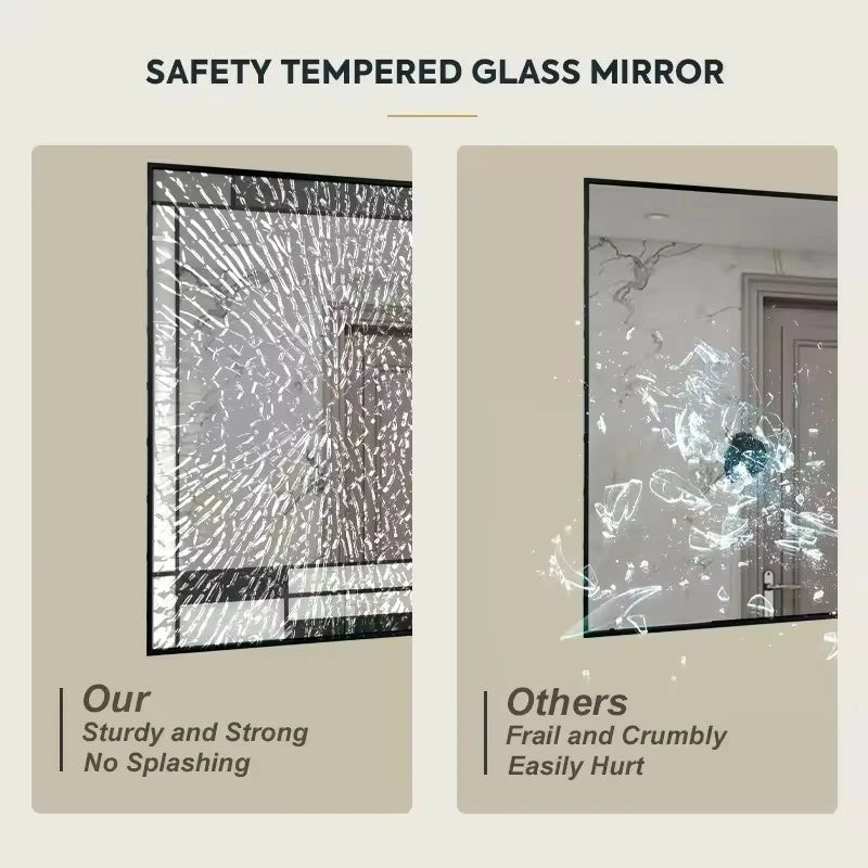 Easy installation of tempered mirrors