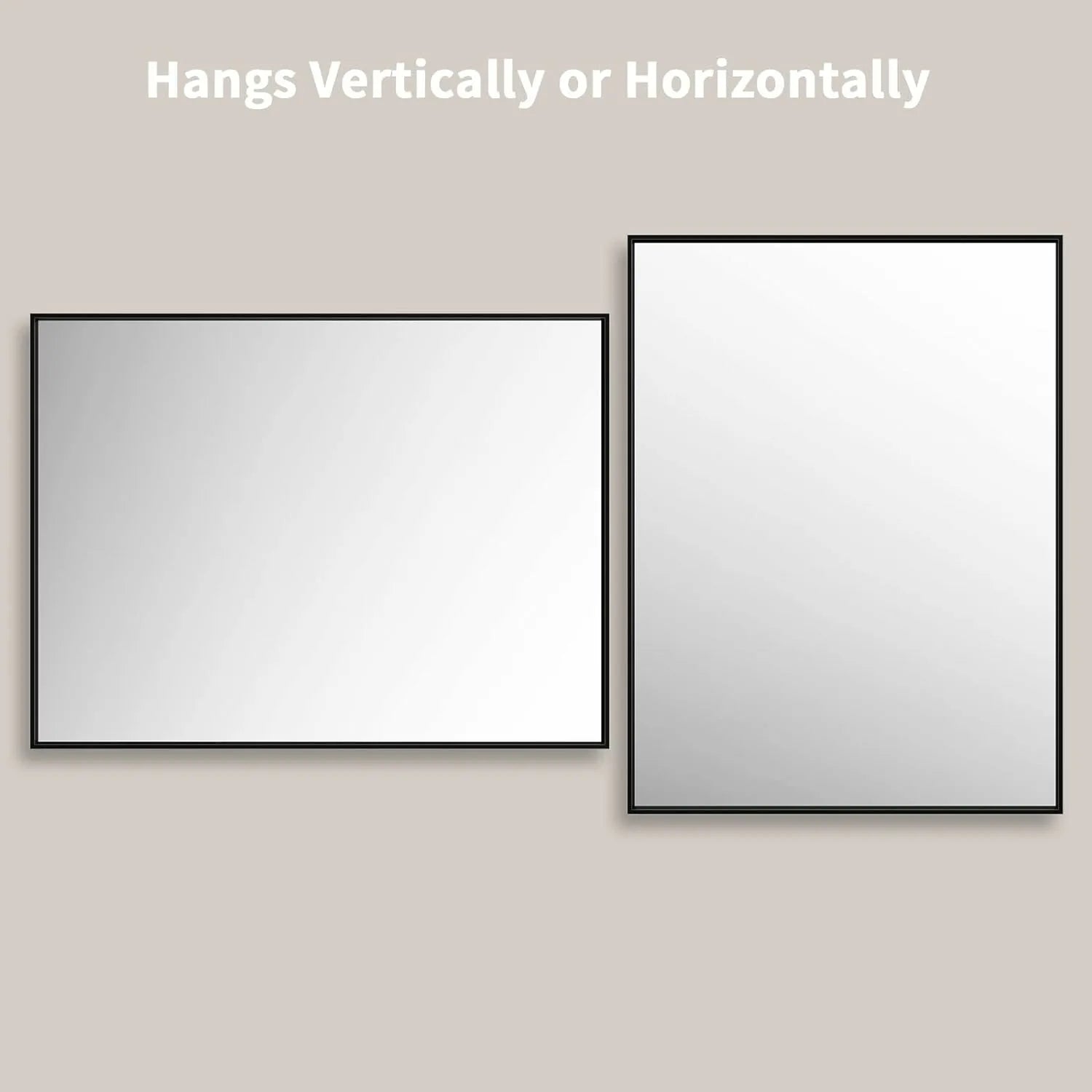 Tempered Glass Hangs Vertically or Horizontally Frame Mirror