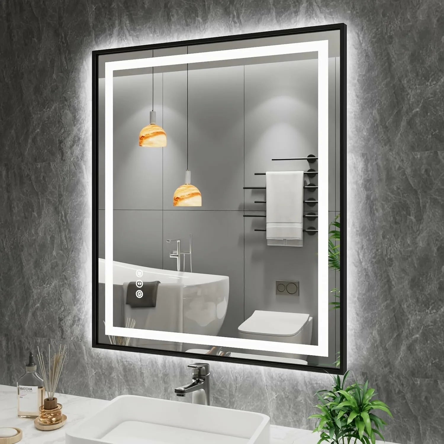 Thin Framed Lighted Mirror