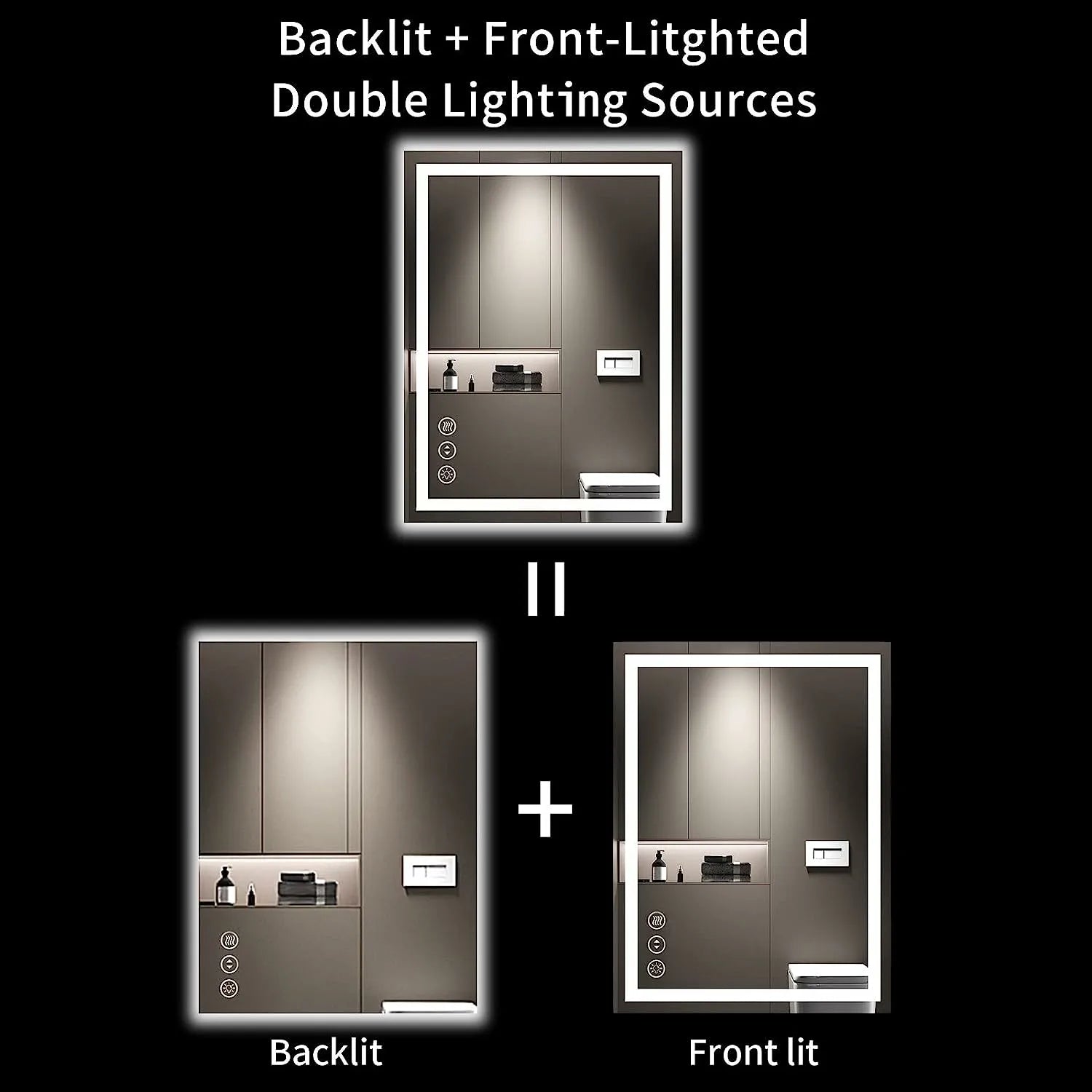 Backlit + Front Lit LED Bathroom Mirror