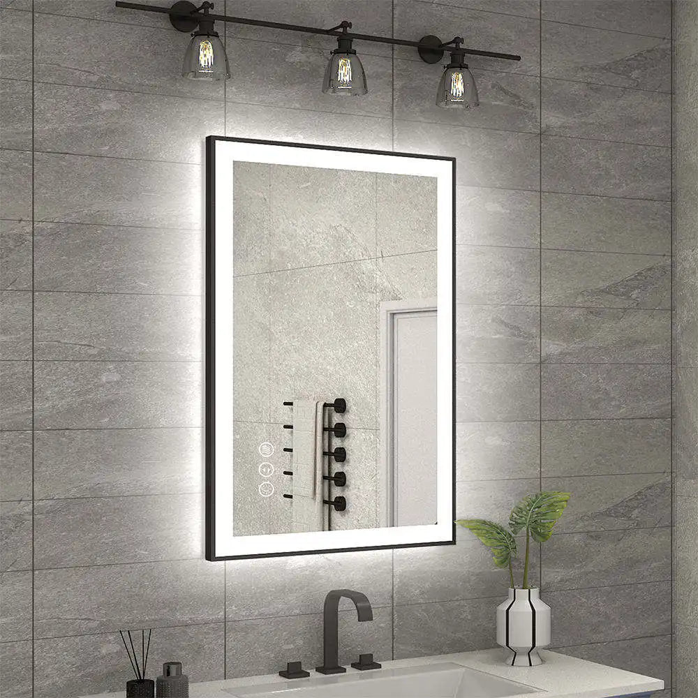 Black Framed LED Mirror