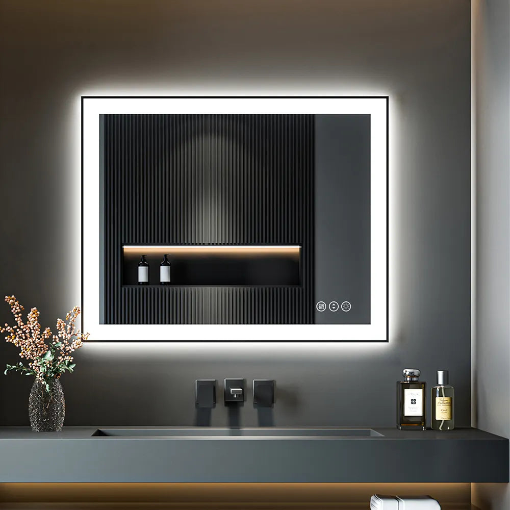 Modern Style Custom Rectangle Wall Mounted Smart Led Mirror