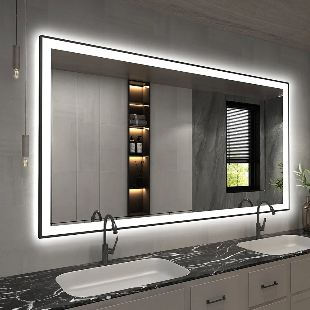 Black Framed LED Mirror