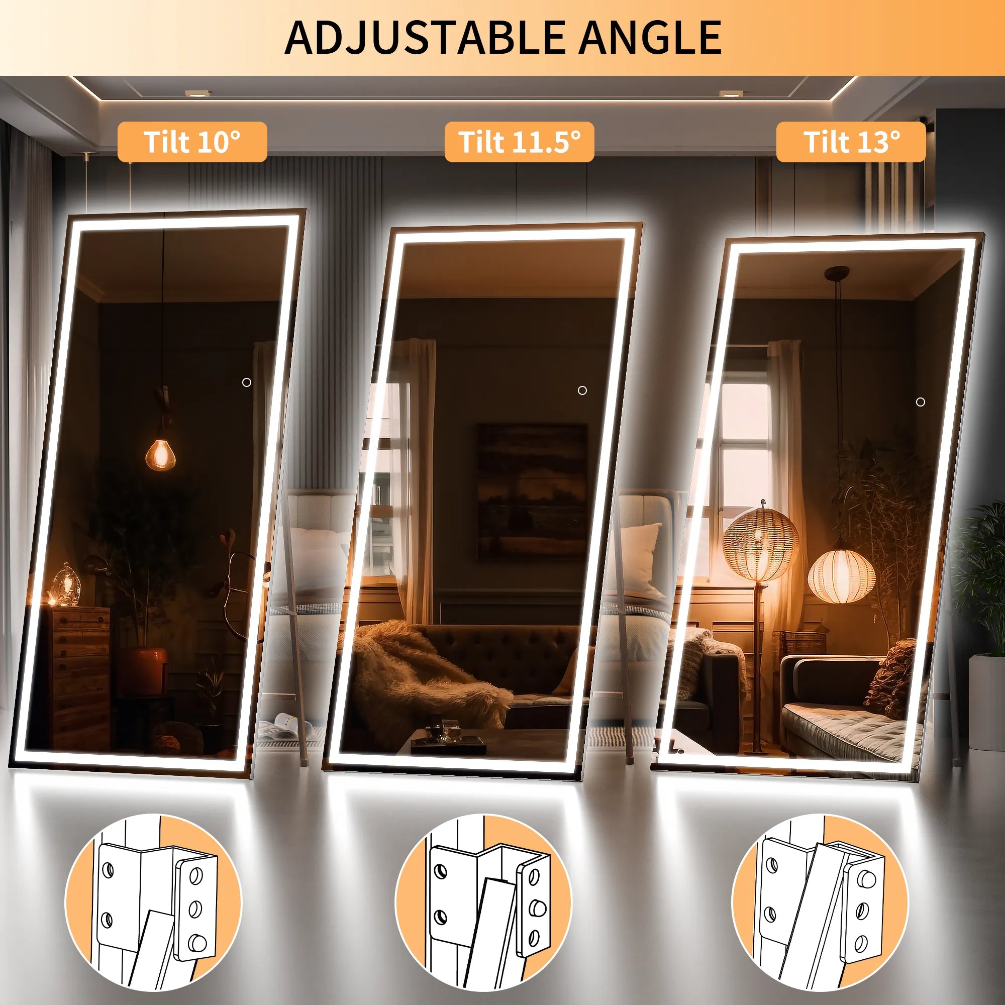 Anti-oxidation Floor Standing Led Full Length Decorative Wall Mirrors