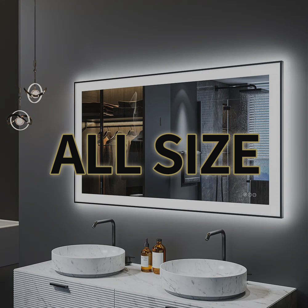 Black Framed LED Mirror